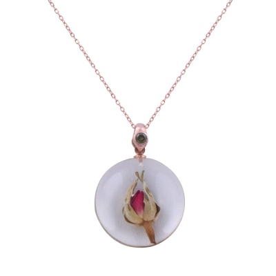 Gonca Rose Necklace AmbeNus008 - Thumbnail