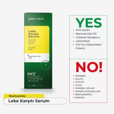 Greenlabel AHA, Arbutin + %10 Niacinamide Leke Karıştı Serum 30 ml - Thumbnail