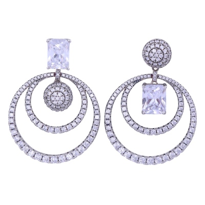 Ring Model 925 Sterling Silver Earrings - nusnus