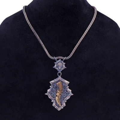 925 Sterling Silver Necklace with Dagger Motif - Thumbnail