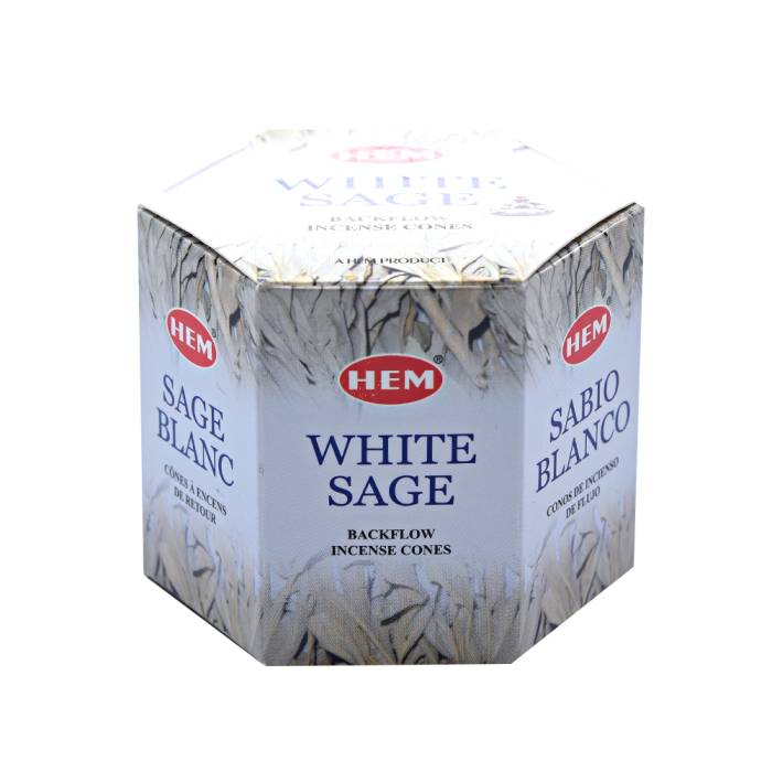 Hem Geri Akışlı Şelale Tütsü Konileri White Sage Aromalı 40 Adet