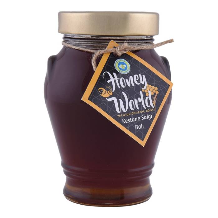 Honey World Organic Chestnut Secretion Honey 470 Gr