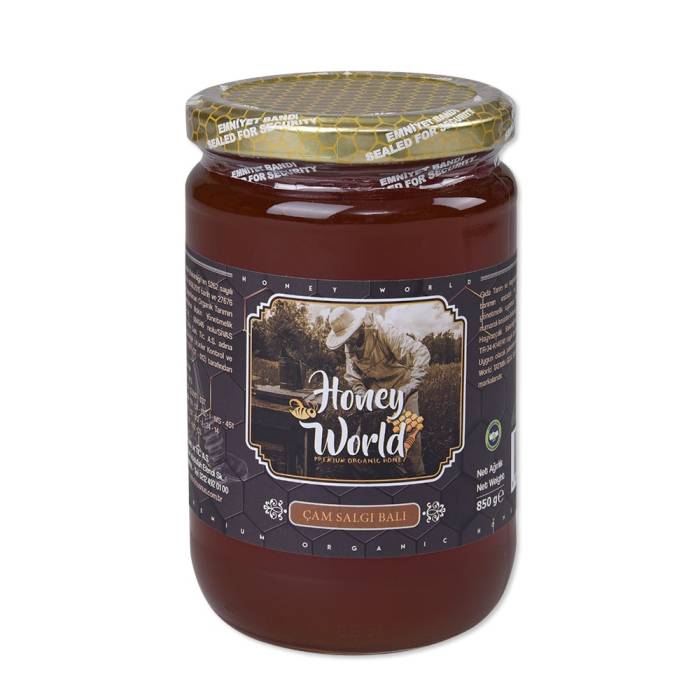 Honey World Organic Pine Secretion Honey 850 Gr