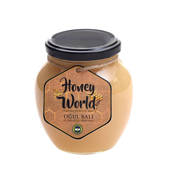 Honey World Organic Son Honey Strained Flower Cream Honey 470 Gr