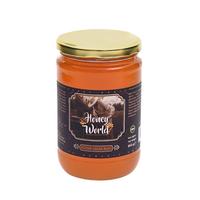 Honey World Organik Süzme Çiçek Balı 850 Gr