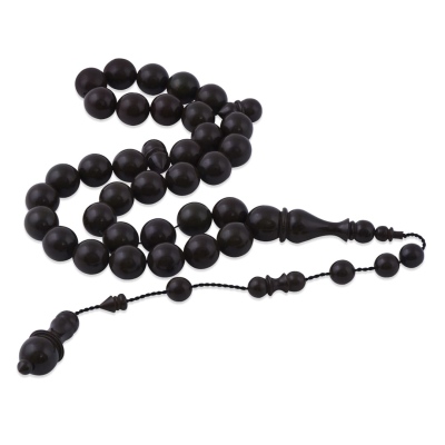 İstanbul Kesim Koyu Yeşil Sıkma Kehribar Tesbih TB79 - nusnus