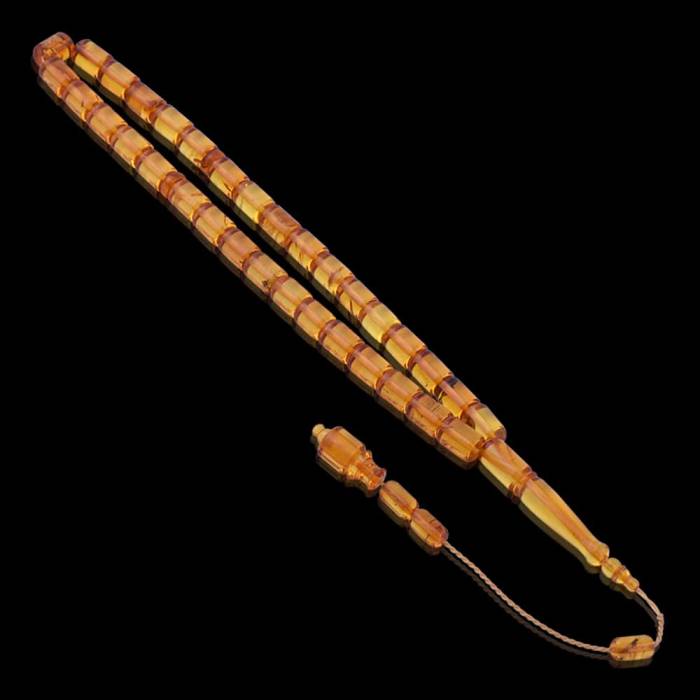 Kapsül Kesim 23.37 Gr Doğal Damla Kehribar Fosil Tesbih - 2