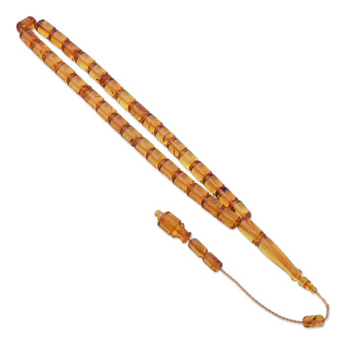 Kapsül Kesim 23.37 Gr Doğal Damla Kehribar Fosil Tesbih - 1