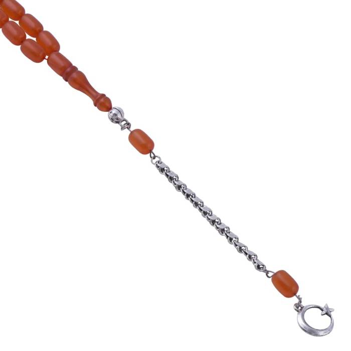 Capsule Cut Squeezing Amber Rosary