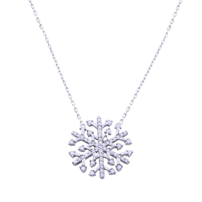 Snowflake Silver Women Necklace
