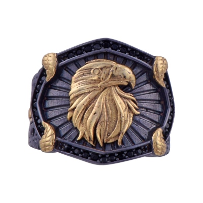 nusnus - Eagle Head Men's Silver Ring 11.9 gr