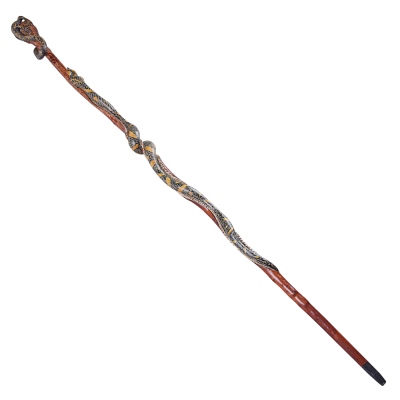 nusnus - Devrek Walking Stick with Lizard Head and Snake Motif No:2