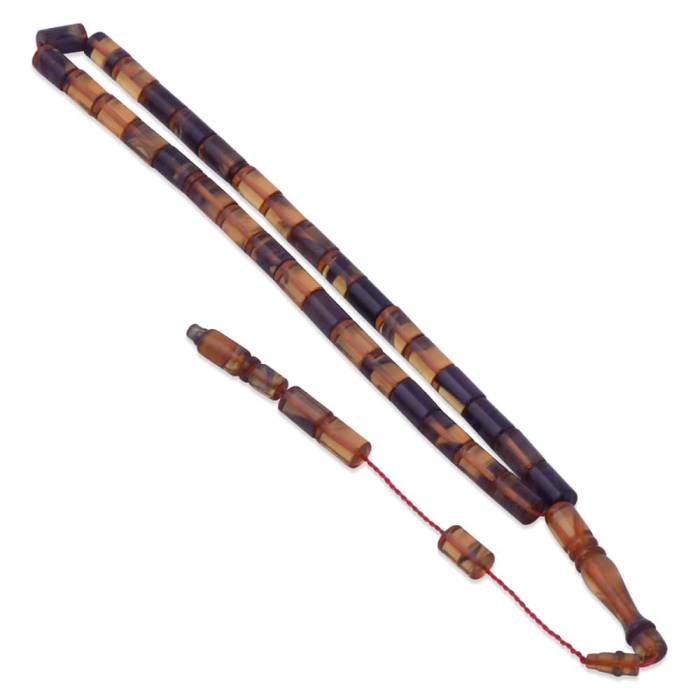 Cutting Model Purple-Transparent Moire Squeezing Amber Rosary