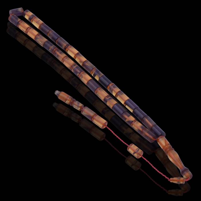 Cutting Model Purple-Transparent Moire Squeezing Amber Rosary