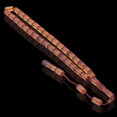 Cutting Model Transparent Squeezing Amber Rosary - Thumbnail