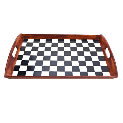 nusnus - Red Brown Wooden Large Tray