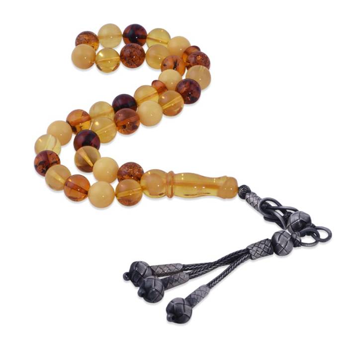 Sphere Cut 9.5x9.5 mm Drop Amber Rosary 18.8 gr Rosary