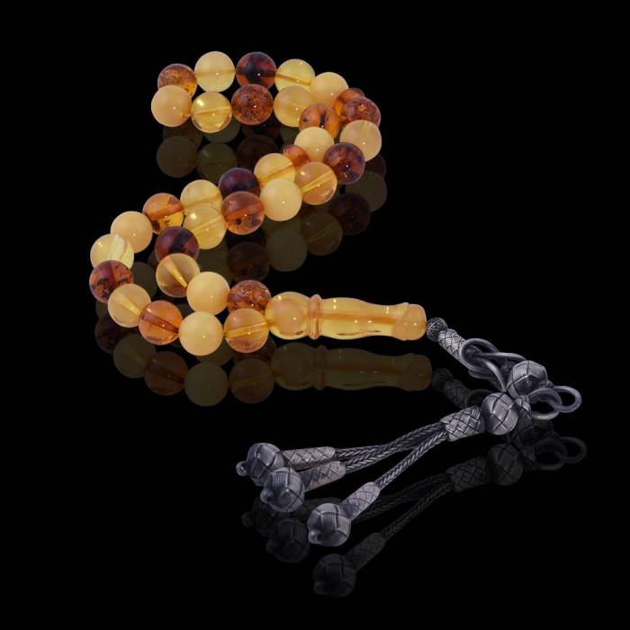Sphere Cut 9.5x9.5 mm Drop Amber Rosary 18.8 gr Rosary