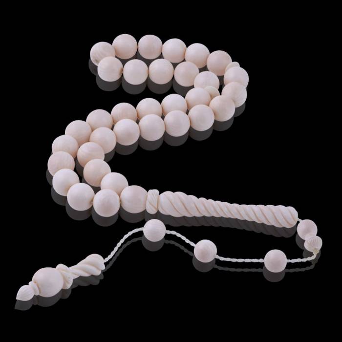 Küre Kesim İşlemeli Fildişi Tesbih 41 Gr - 2