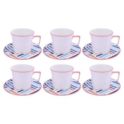 Liviano 6-Piece Porcelain Large Coffee Cup Splash ARS 1888 - Thumbnail