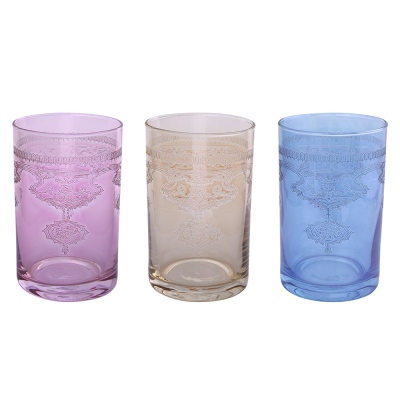 Lıvıano - Liviano Coffee Side Water Glass Short 6 Piece Harmony 3 Colour Asorti M00360