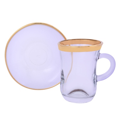 Lıvıano Kulplu Çay Takımı 12 Parça Gold 02 - Lıvıano