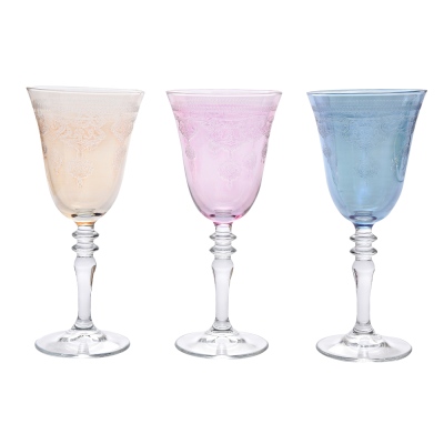 Lıvıano - Liviano Red Wine Glass 6 Piece Harmony 3 Colour Asorti M00897
