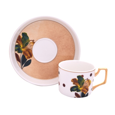 Lucky Art - Lucky Art Arden 6 Piece Bone Coffee Cup Set