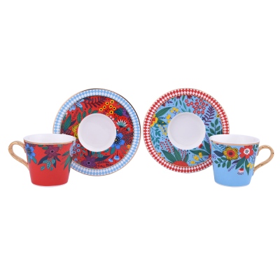 Lucky Art - Lucky Art Effie Bone 6-Piece Coffee Cup Set