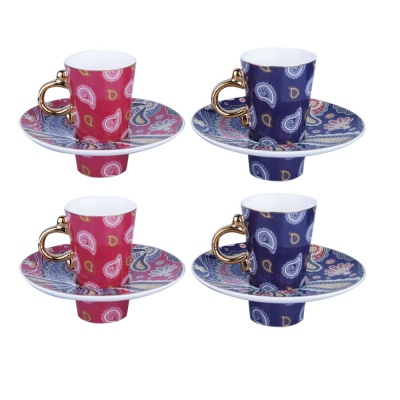 Lucky Art - Lucky Art Eliza Bone 4-Piece Coffee Cup Set