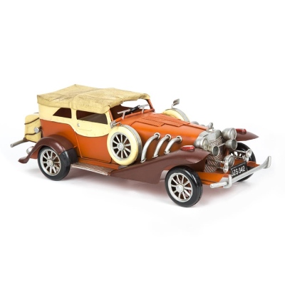 Lucky Art - Lucky Art Red Cream Metal Car 35x14x11 cm