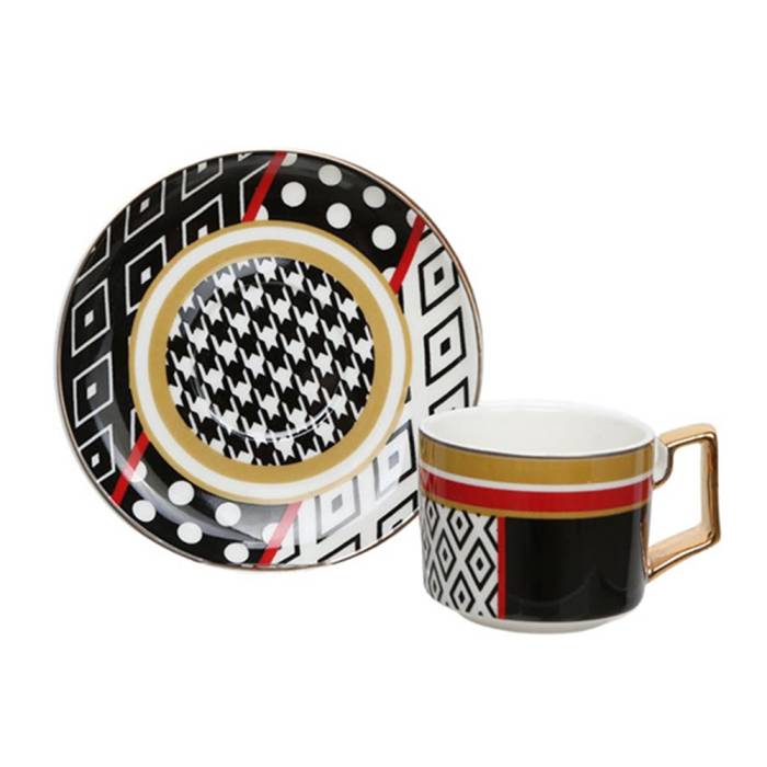 Lucky Art Rowena 6 Piece Bone Coffee Cup Set - 1