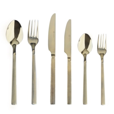 Lucky Art - Lucky Art Royal Crown Gold Glory Cutlery Set 36 Pieces