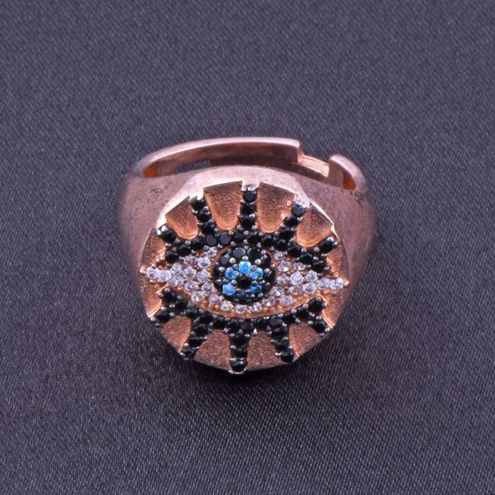 Rose Gold Ring with Blue-Black Stone 5.1 Gr