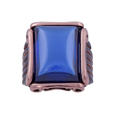 nusnus - Men's Silver Ring with Blue Zircon Stone 15.7 gr