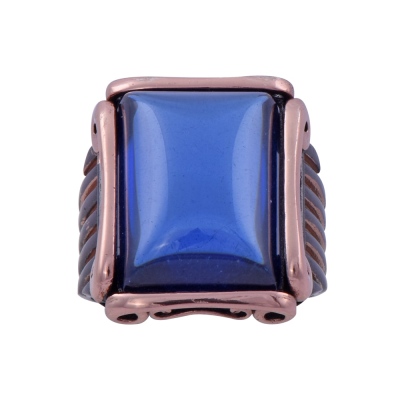Men's Silver Ring with Blue Zircon Stone 15.7 gr - Thumbnail