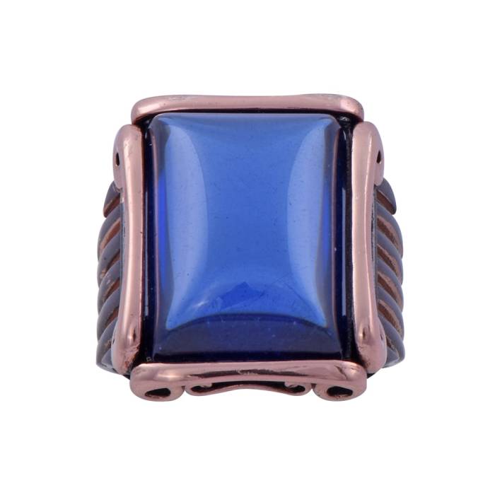 Men's Silver Ring with Blue Zircon Stone 15.7 gr
