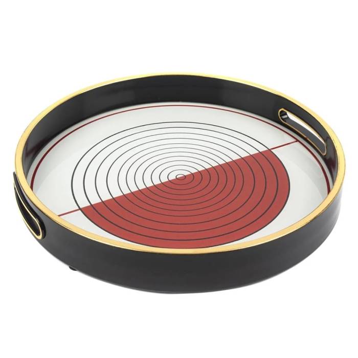 Mikasa Moor Kırmızı Çizgili Tepsi 30 cm - 1