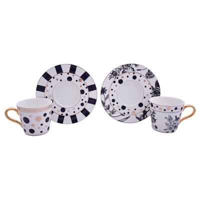 Lucky Art - Milana Bone 6 Piece Coffee Cup Set