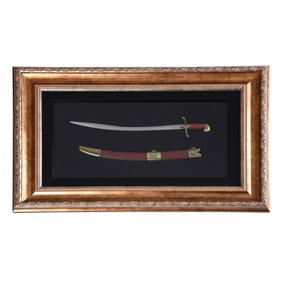 Nakkas Boytu - Nakkas Çerçeveli Dekoratif Kılıç Tablo Sarı 55*37 cm