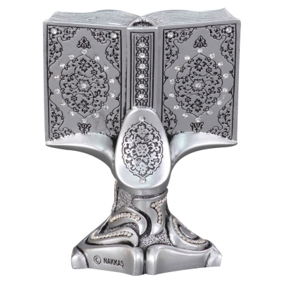 Nakkas Book Boytu (Small Size | Silver | Ayat-el Kürsi and Evil Eye) - Thumbnail