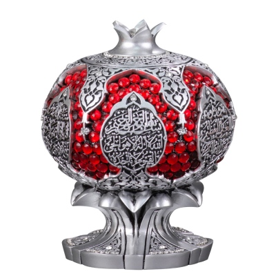 Nakkaş Boytu - Nakkas Pomegranate Boytu (Medium Size | Silver | Ayat-el Kürsi)
