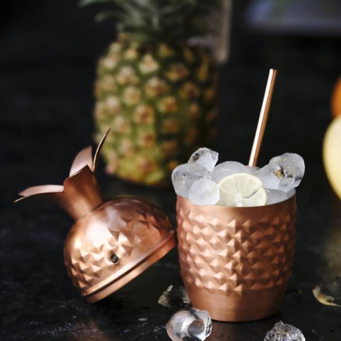 Nusnus Copper Pineapple Cocktail Glass Rose Gold NS-05004