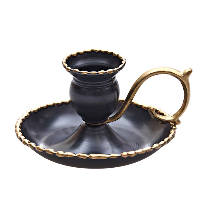 Nusnus Copper Melting Chinanay Candle Holder Black