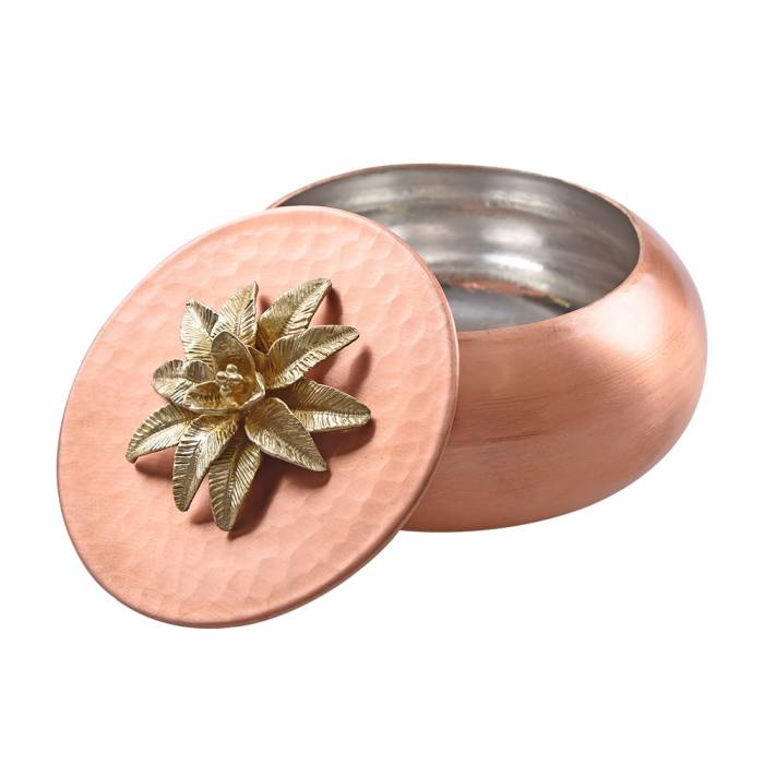 Nusnus Copper Cut Rose Sugar Bowl Rose Gold No 3