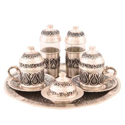 Nusnus Bakır Kutulu Fincan Takımı Ve Kahve Yanı Su Bardağı - 2