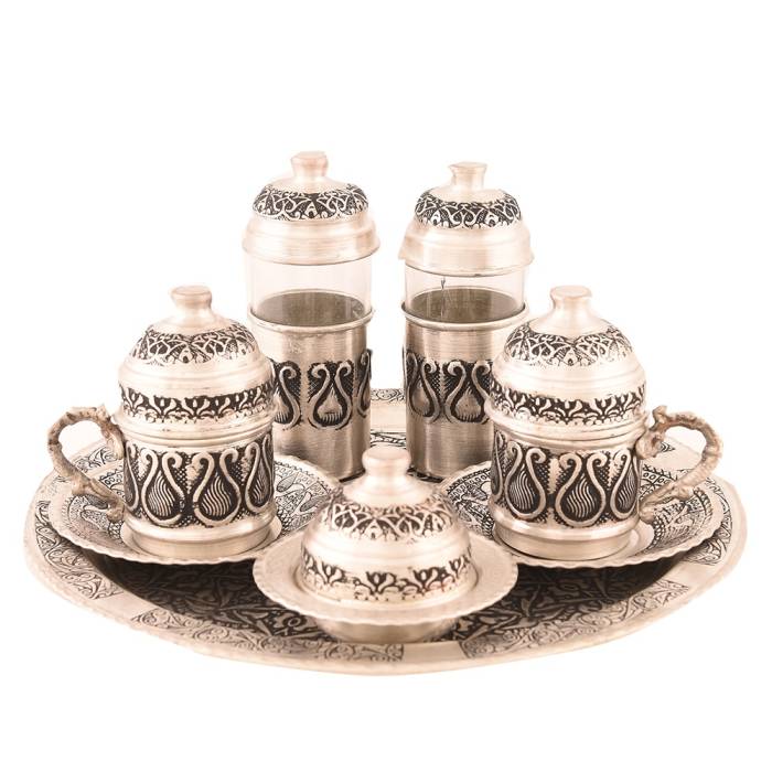 Nusnus Bakır Kutulu Fincan Takımı Ve Kahve Yanı Su Bardağı - 2