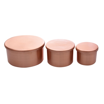 nusnus - Nusnus Copper Paraffin Candle Holder 3 pcs Rose Gold