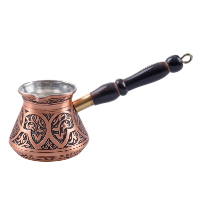 nusnus - Nusnus Copper Black Wooden Handle Y Motif Coffee Pot Rose Gold Small Size