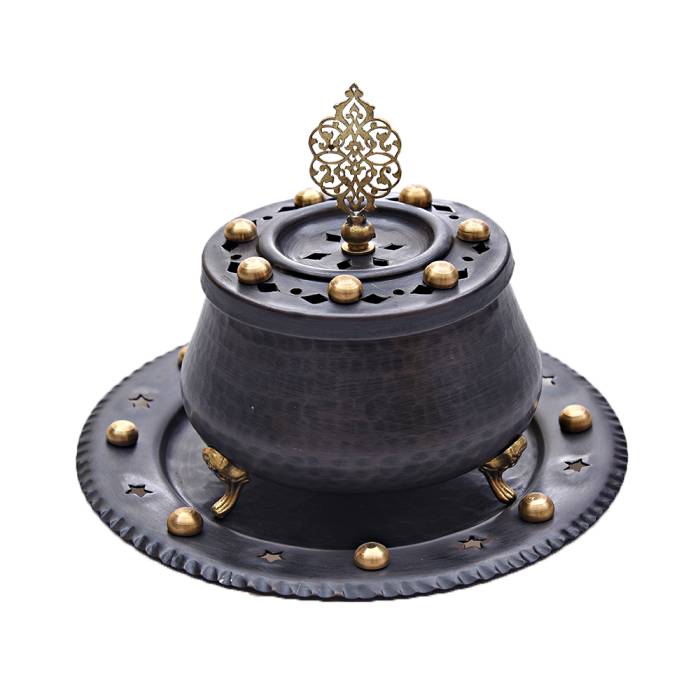 Nusnus Copper Plate Standing Incense Holder Black